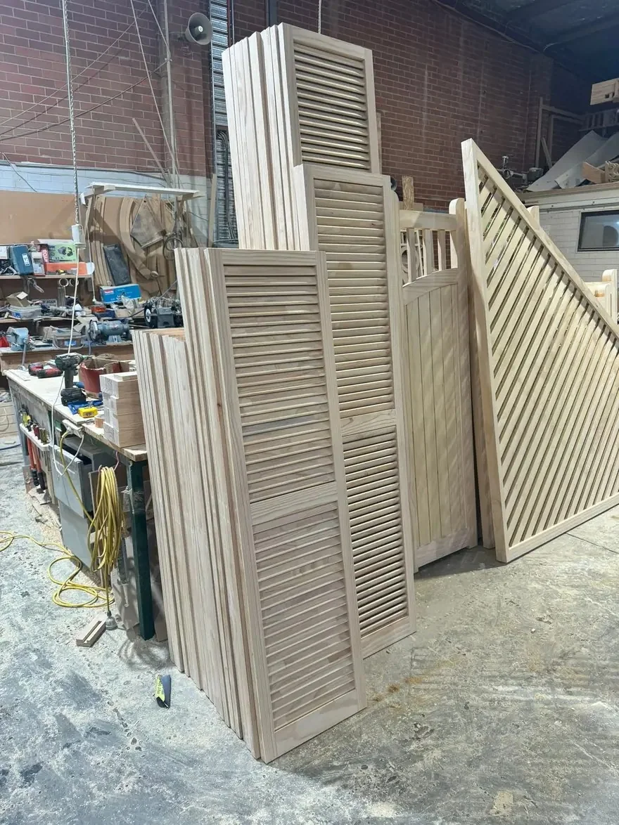 Louvre panels timber door